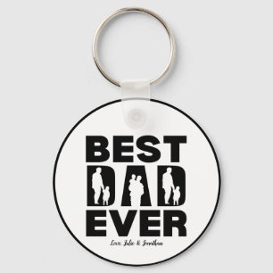 Porte-clés Meilleur papa jamais enfant Silhouette