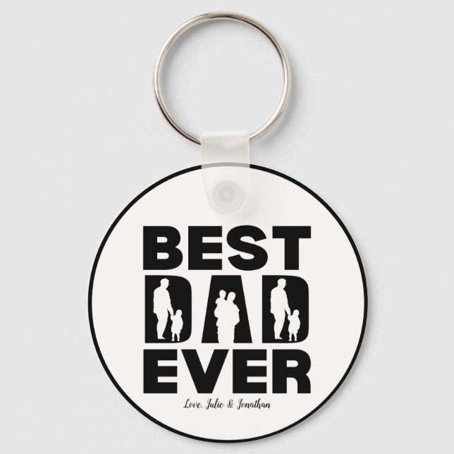 Porte-clés Meilleur papa jamais enfant Silhouette (Recto)