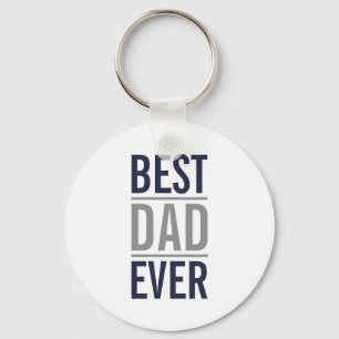 Porte-clés Meilleur papa jamais   Marine bleu moderne