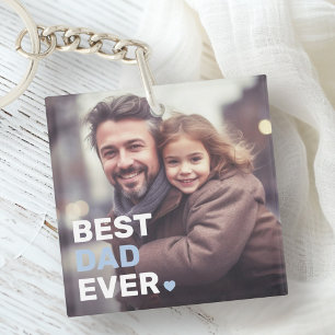 Porte-clés Meilleur papa jamais photo coeur fête des pères