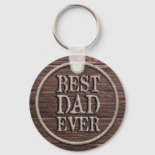 Porte-clés Meilleur papa jamais Russe Burlap & Wood