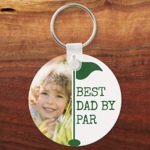Porte-clés Meilleur Papa Par 2 Photos Golf Drapeau Souvenir