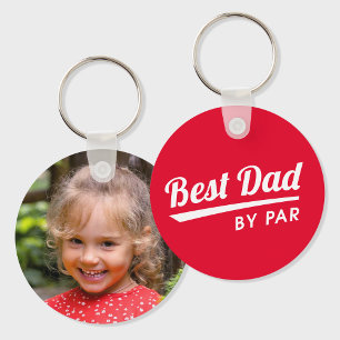 Porte-clés Meilleur Papa Par Photo Personnalisée Golf Rouge
