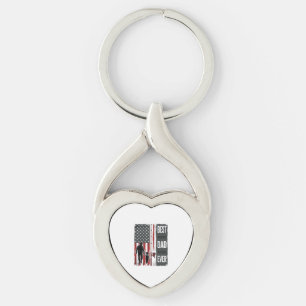 Porte-clés Meilleur Papa Pêche Drapeau Vintage Vector Design_