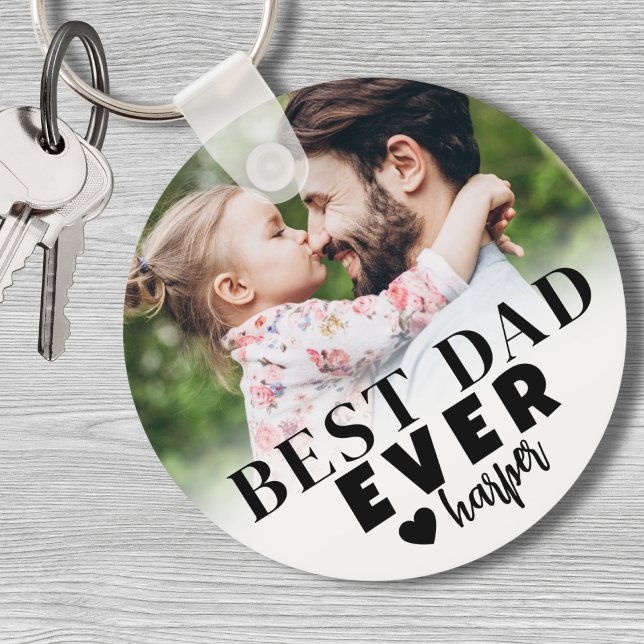 Porte-clés Meilleur Papa Photo Personnalisée (Best Dad Personalized Photo keychain)