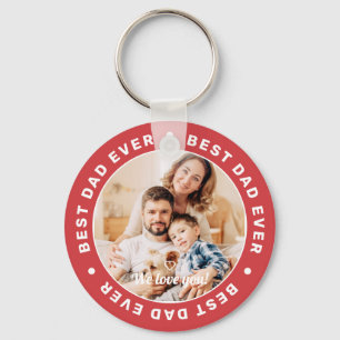 Porte-clés Meilleur Papa Simple Moderne Photo Personnalisée