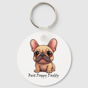 Porte-clés Meilleur Papa Toutou Bouledogue Français Animal de