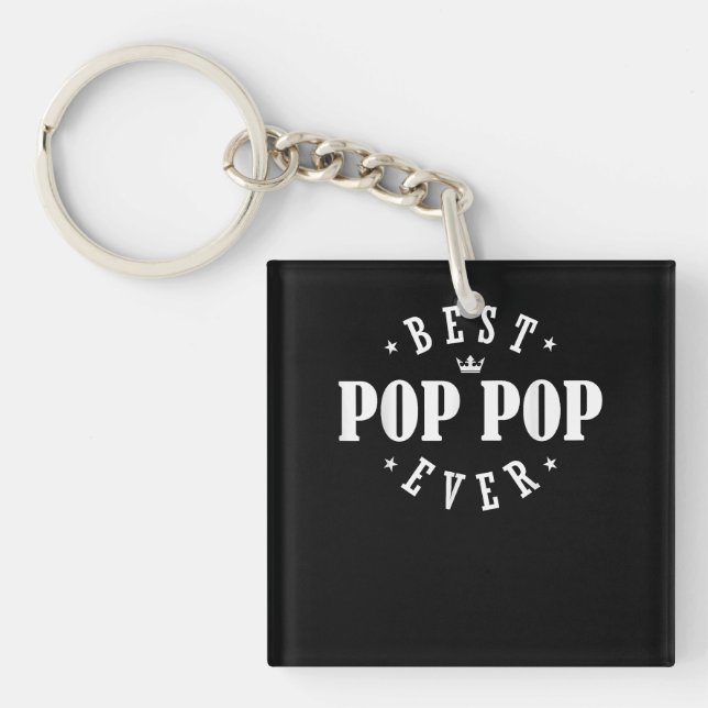 Porte-clés Meilleur Pop Pop Ever Design - Pop Pop Pop (Devant)