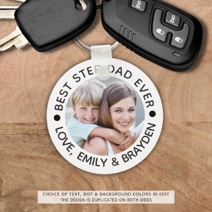 Porte-clés MEILLEUR STEPDAD JAMAIS photo personnalisée