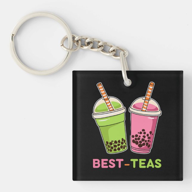 Porte-clés Meilleur teas kawaii boba bubble amis thé perle (Devant)