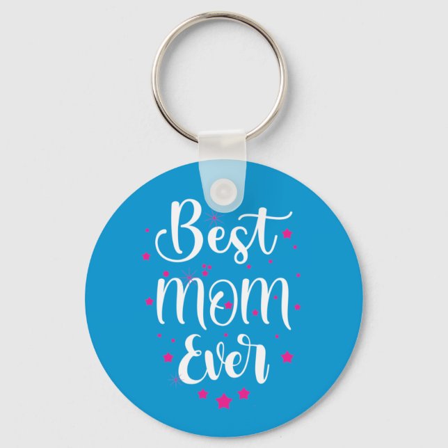 Porte-clés Meilleur Texte De Maman Et Petites Étoiles (Recto)