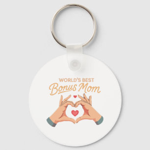 Porte-clés Meilleure Belle-Mère du Monde   Cadeau Coeur Mains