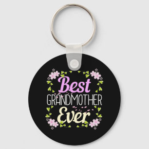 Porte-clés Meilleure grand-mère jamais - Rose Floral
