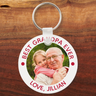 Porte-clés MEILLEURE GRANDPA JAMAIS Photo Rouge