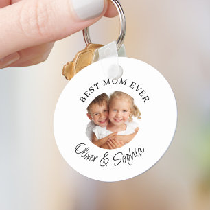 Porte-clés Meilleure Maman de Tous les Temps Photo de la Fête