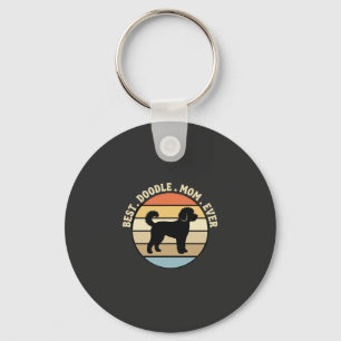 Porte-clés Meilleure maman Doodle Rétro Chien