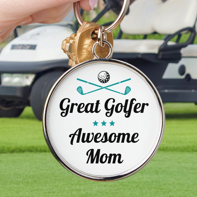 Porte-clés Meilleure Maman Fun Golfeur Fête des Mères Jeu Ver (Créateur téléchargé)