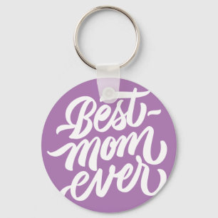 Porte-clés Meilleure maman jamais manuscrite Lavande de scrip