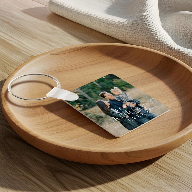 Porte-clés Meilleure maman jamais script mère jour photo gard (Best Mommy Ever Script Mothers Day Photo Keepsake Keychain)
