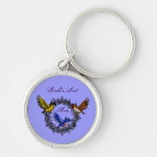 Porte-clés Meilleure maman Oiseaux Fleur Porte - clé de Wreat