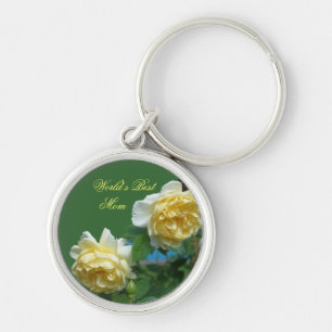 Porte-clés Meilleure maman Porte - clé de fleurs de roses jau