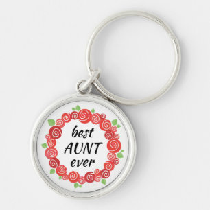 Porte-clés Meilleure tante jamais, cadeau pour tante, roses r
