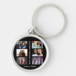 Porte-clés Meilleurs amis noms personnalisés et 6 photo colla