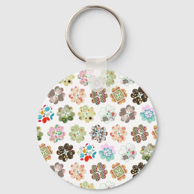 Porte-clés Mélange quatre formes de coeur de trèfle (Recto)