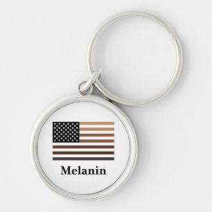 Porte-clés Melanin USA Drapeau Afrique-Amérique Noire