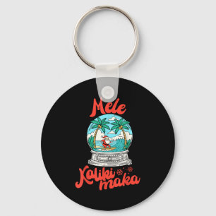Porte-clés Mele Kalikimaka Boule à Neige Père Noël Vintage Ha