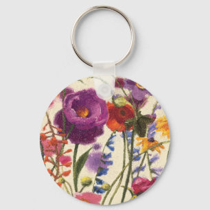 Porte-clés Mélodie pourpre et orange de pavot