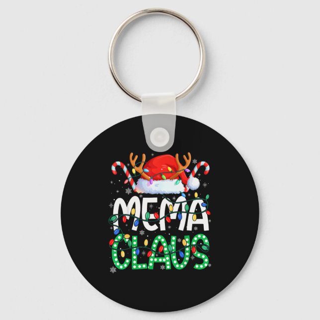 Porte-clés Mema Claus Christmas Lights Pajama Family Matching (Recto)