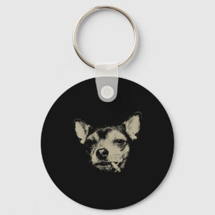 Porte-clés Mème Chihuahua Chien Fumant Cigarette