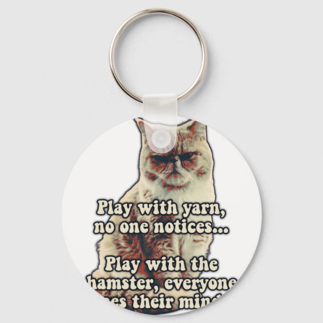 Porte-clés Mème de chat fâché drôle pour les kitty personnes  (Recto)