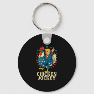 Porte-clés Mème drôle de Jockey de poulet Trump