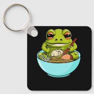 Porte-clés Mème Kawaii Frog Manger Dans Ramen Bowl Kit Japona