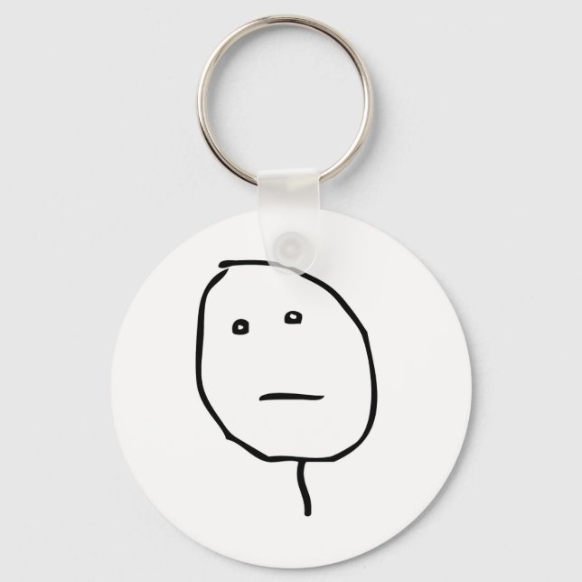 Porte-clés Mème visage de la rage du visage de poker (Recto)