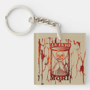Porte-clés Mémento mori crâne sablier