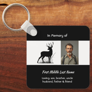 Porte-clés Mémorial chrétien cerf bois chasseur extérieur
