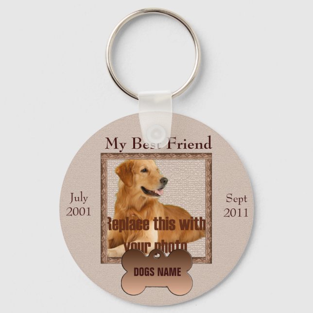 Porte-clés Mémorial des chiens dans de belles tonalités Brown (Recto)