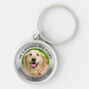 Porte-clés Mémorial des chiens d'argent personnalisés