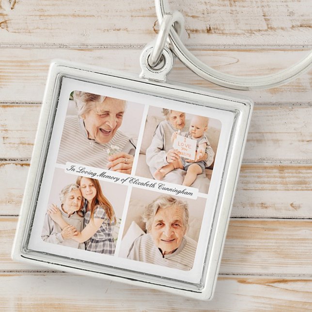 Porte-clés Mémorial en mémoire d'amour moderne élégant 4 phot (Créateur téléchargé)