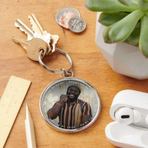 Porte-clés mémorial personnalisé avec photo et tex