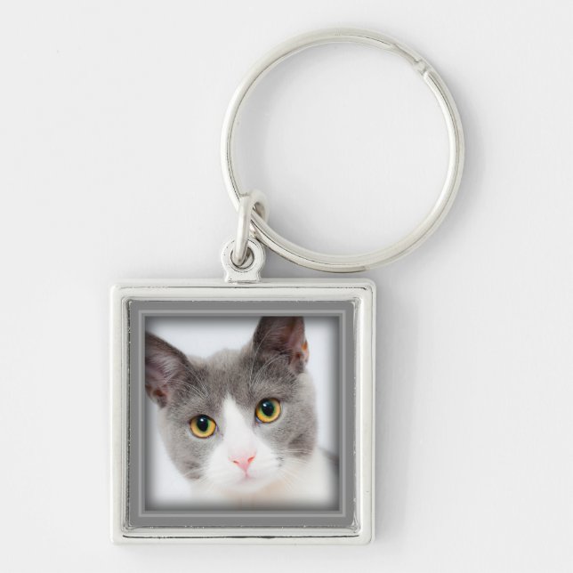 Porte-clés Mémorial photo de chat personnalisé (Devant)
