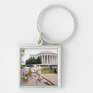 Porte-clés Mémorial Thomas Jefferson avec cerisiers en fleurs