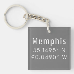 Porte-clés Memphis Tennessee Longitude Latitude  