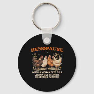 Porte-clés Ménopause Femmes Ramassant Poulet Drôle Ferme Chic