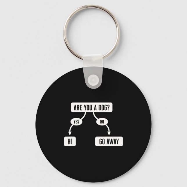 Porte-clés Mens Are You A Dog Funny Cute Flowchart  (Recto)
