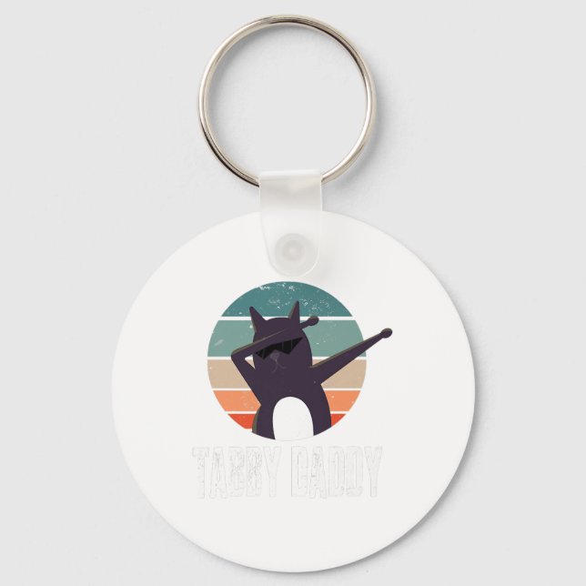 Porte-clés Mens Tabby Daddy Tee Cat Daddy Papa Pères (Recto)