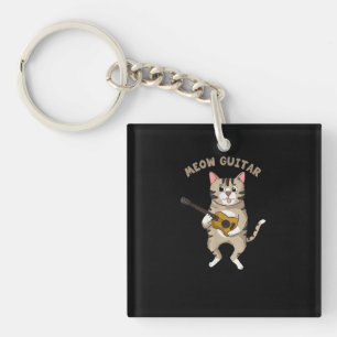 Porte-clés Meow guitar cute Cat playing Guitar Funny Kitties